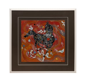 JIANG TIE FENG 'BLACK HORSE' SERIGRAPH