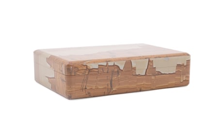 ITALIAN PIETRA PAESINA JASPER AND BLACK MARBLE BOX