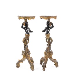 PAIR OF 19TH C. ITALIAN BLACKAMOOR PLANT STANDS
