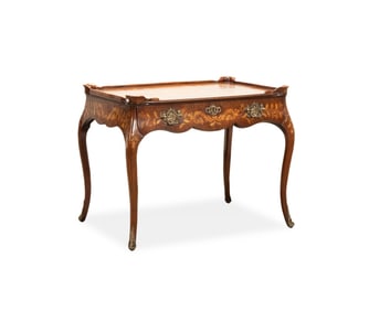 BAROQUE STYLE FLORAL MARQUETRY TEA TABLE