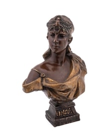AFTER EMMANUEL VILLANIS, 'ORIENT' BRONZE BUST
