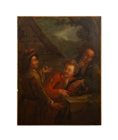 GENRE SCENE WITH THREE BOYS, DUTCH SCHOOL O/C