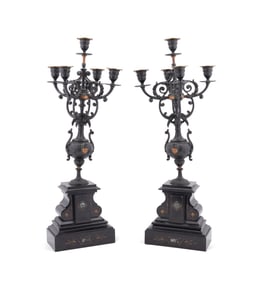 PAIR OF 19TH C. FRENCH 5-LIGHT CANDELABRA