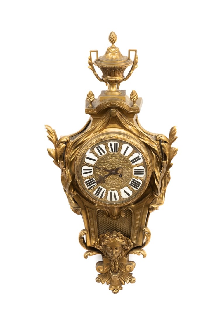 FRENCH CARTEL CLOCK FIRE-GILT BRONZE BY H&F PARIS (1 of 8)