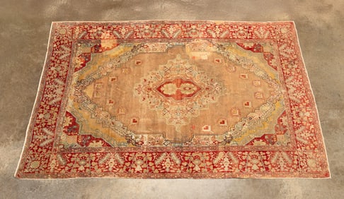 HAND WOVEN TURKISH OUSHAK RUG