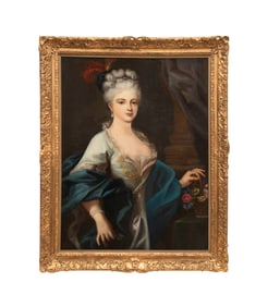 AFTER MIGNAUD, PORTRAIT OF A LADY, OIL ON CANVAS