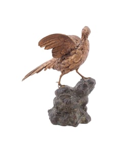PAUL-EDOUARD DELABRIERRE, BRONZE PHEASANT, C. 1880
