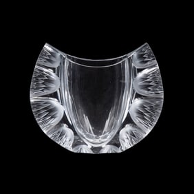LALIQUE COLORLESS 'THISTLE WINGED' CRYSTAL VASE