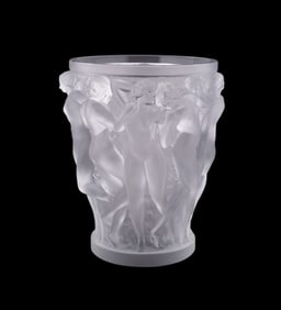 LALIQUE 'BACCHANTES' FROSTED CRYSTAL VASE