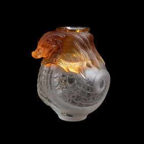 LALIQUE 'IMPERIAL DRAGON' CRYSTAL VASE, 5/99