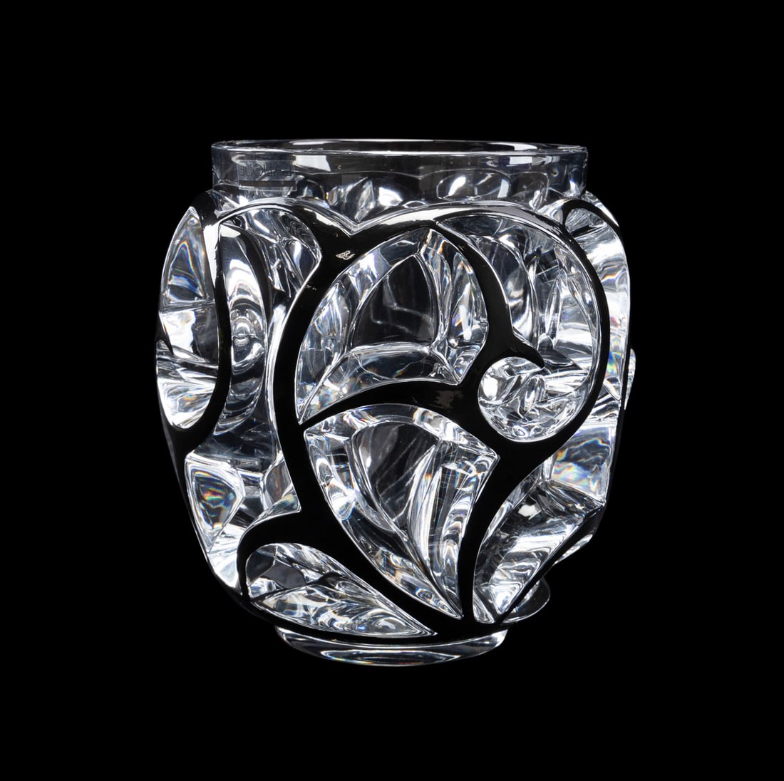 LALIQUE TOURBILLONS ENAMEL & CRYSTAL VASE, 199/999 (1 of 8)