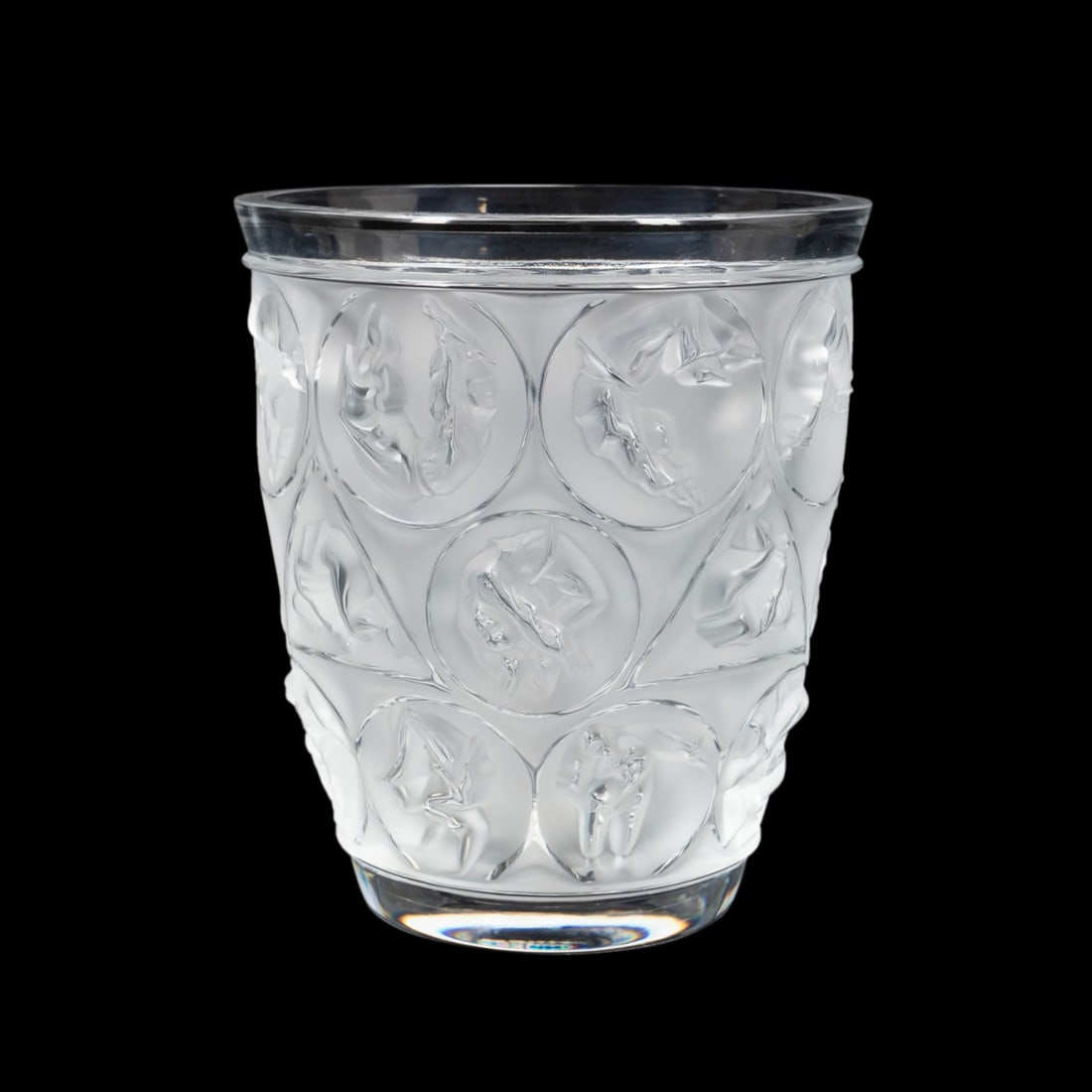 LALIQUE 'ACROBATS' FROSTED & CLEAR CRYSTAL VASE (1 of 6)