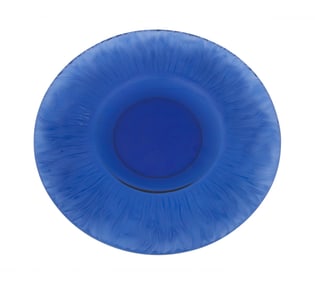 LALIQUE ROUND BLUE CRYSTAL CHARGER