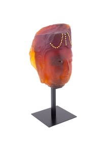 DAUM, 'TETE DE BUDDHA' AMBER HEAD, ARTIST PROOF 2