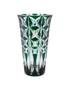 SAINT-LOUIS 'DEAUVILLE' CLEAR & GREEN CRYSTAL VASE