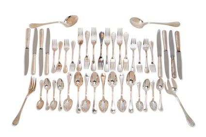 CHRISTOFLE 'MALMAISON' PLATED FLATWARE FOR 8