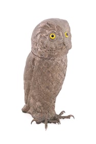 SILVERPLATED OWL WINE COOLER, MANNER FRANCO LAPINI