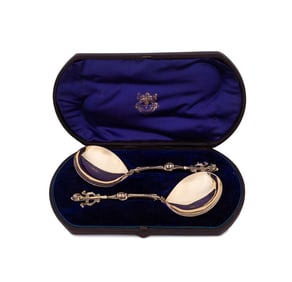 MARTIN, HALL & CO. PR STERLING JAM SPOONS, C.1869