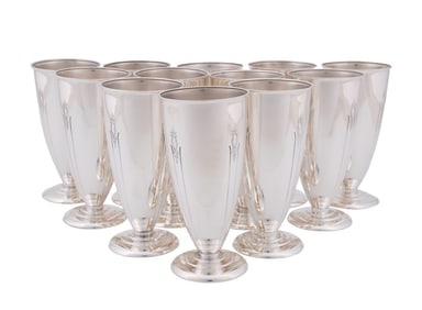TOWLE, 12 "LADY DIANA" STERLING ICED TEA GOBLETS