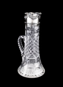 TOWLE STERLING SILVER MOUNTED CUT GLASS CLARET JUG