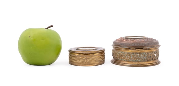 CONTINENTAL, TWO MINIATURE PORTRAIT DRESSER BOXES