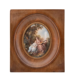 AFTER J.B. HILAIRE, 'MUSIC', MINIATURE PAINTING