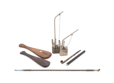 SEVEN-PIECE CHINESE OPIUM OR TOBACCO RELATED ITEMS