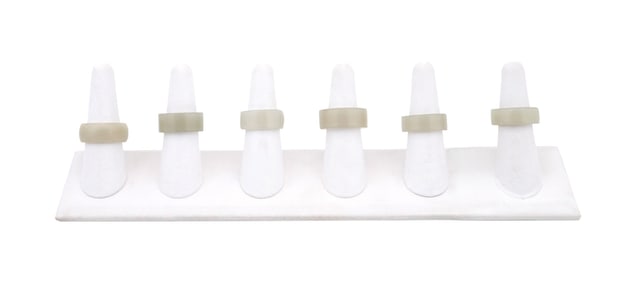 CHINESE, COLLECTION OF SIX JADE ARCHER'S RINGS