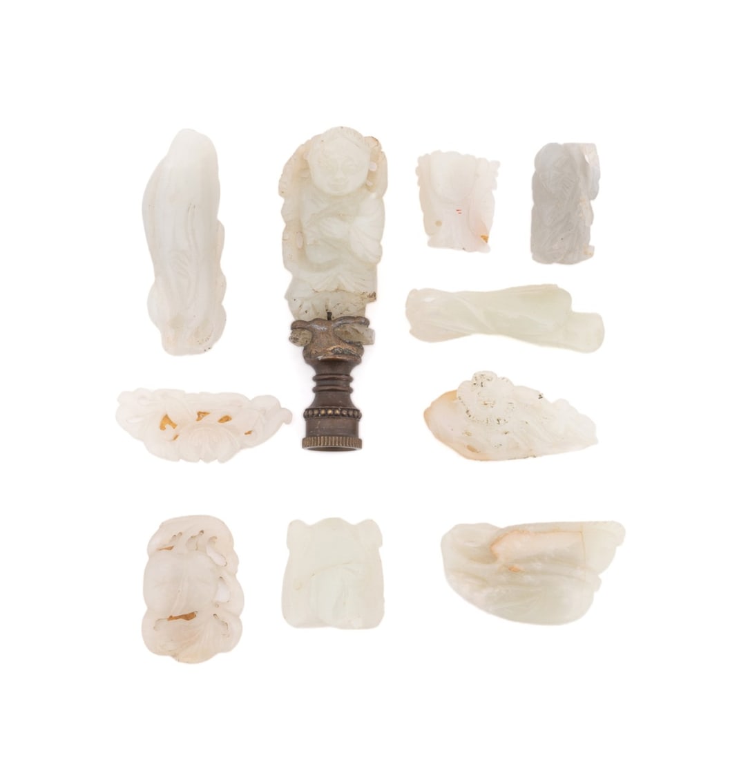 CHINESE, ASSORTMENT OF TEN JADE CARVINGS (1 of 6)