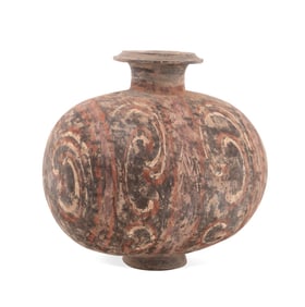 CHINESE HAN DYNASTY STYLE COCOON POLYCHROME JAR