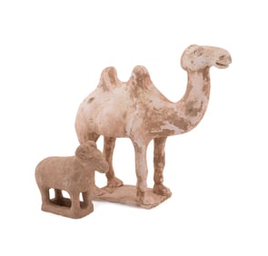 TWO CHINESE TERRACOTTA TOMB FIGURINES