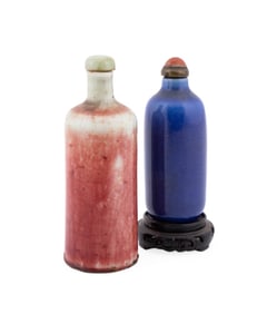 TWO CHINESE CERAMIC SNUFF BOTTLES