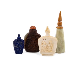 FOUR CHINESE SNUFF BOTTLES