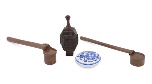 ASIAN, COLLECTION OF FOUR PERSONAL DESK ITEMS