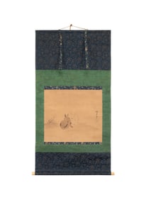 MANNER OF TETSUZAN, TWO RABBITS, HANGING SCROLL