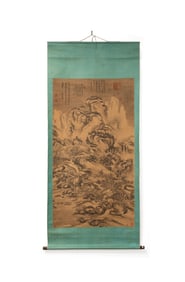 SNOWY MOUNTAIN LANDSCAPE SCROLL, TANG YIN MANNER