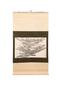 ZHAO ER-DAI, LANDSCAPE W/ BOATS, HANGING SCROLL
