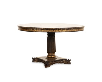 CHINESE EXPORT PARCEL-GILT BLACK LACQUERED TABLE