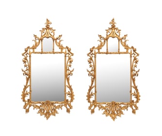 PAIR OF CHINESE CHIPPENDALE STYLE GILTWOOD MIRRORS