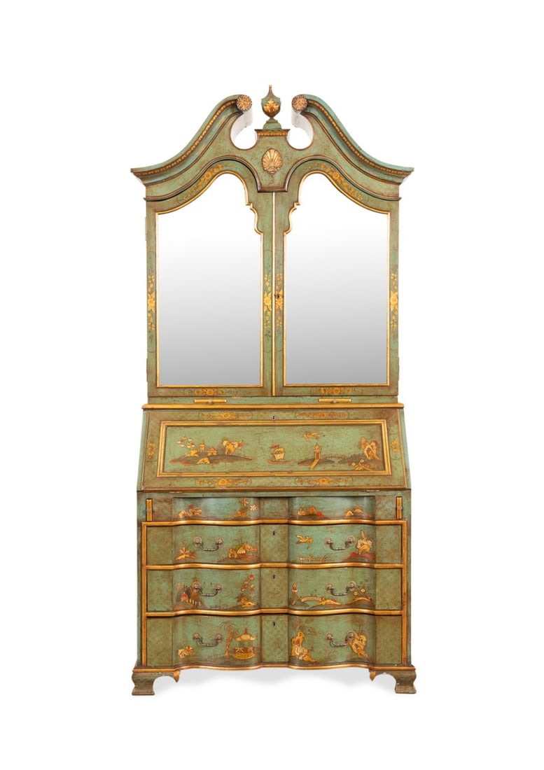 QUEEN ANNE STYLE JAPANNED CHINOISERIE SECRETARY (1 of 10)