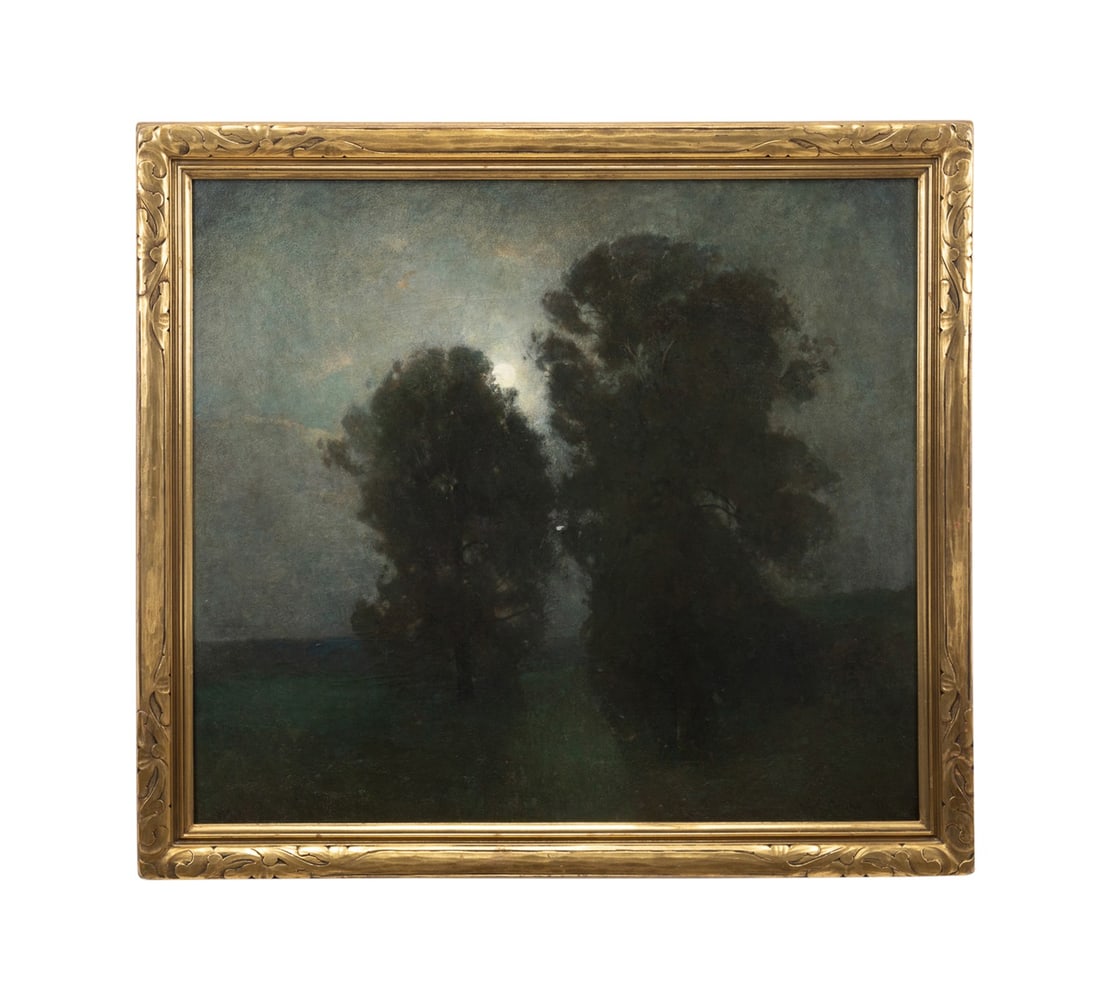SOREN EMIL CARLSEN, MOONLIGHT SCENE, O/C: Emil Carlsen aka Soren Emil (American / Danish, 1848-1932). Untitled - Moonlight Landscape Scene -1906, oil on canvas, signed 'Emil Carlsen' and dated to LR. Framed. Provenance: Private Collection, Lu