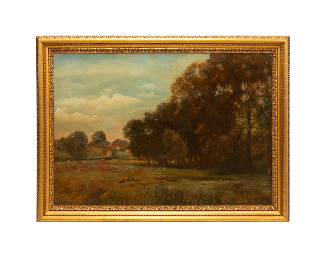 M. FISHER, IMPRESSIONIST FIGURAL LANDSCAPE, O/C (1 of 6)
