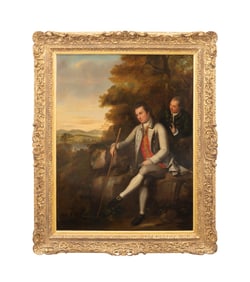 FIGURAL LANDSCAPE SCENE, O/C, J. MORTIMER FOLLOWER