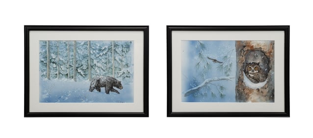 TWO JACQUELINE ROGERS WATERCOLORS ON PAPER