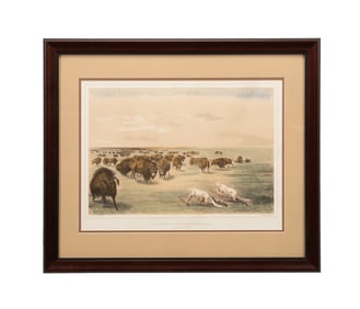 GEORGE CATLIN, 'BUFFALO HUNT UNDER THE WHITE WOLF'