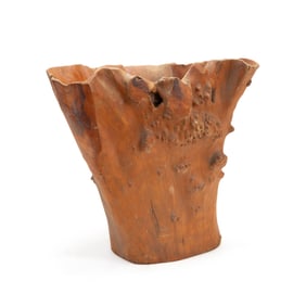 NATURAL BURLWOOD BOWL OR WASTE BASKET