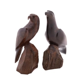 TWO CARVED SOUTHWESTERN IRONWOOD BIRDS
