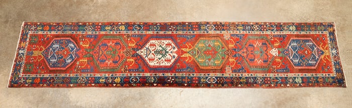 PERSIAN KARAJEH HAND-KNOTTED RUNNER RUG