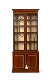 SHERATON STYLE MAHOGANY TWO-DOOR BOOKCASE