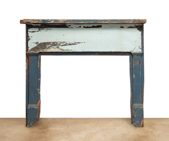 19TH C. SOUTHERN POLYCHROME PAINTED PINE MANTEL